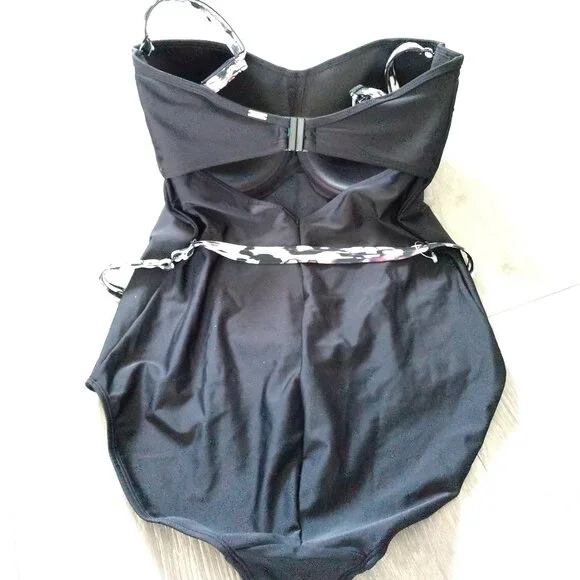 NWOT Panache Swim Florentine Sweetheart Belt Detail One Piece Swimsuit - Picture 3 of 13